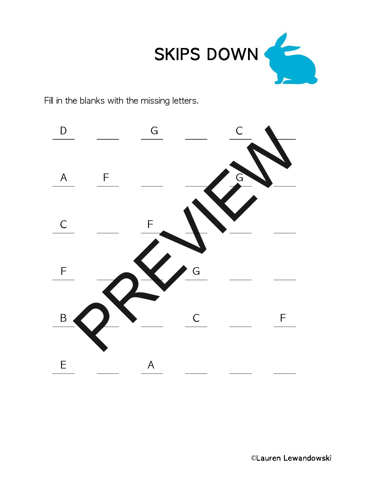 musical alphabet worksheets