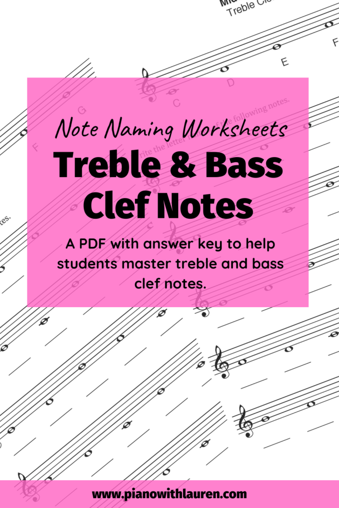 note naming worksheets treble and bass clef notes