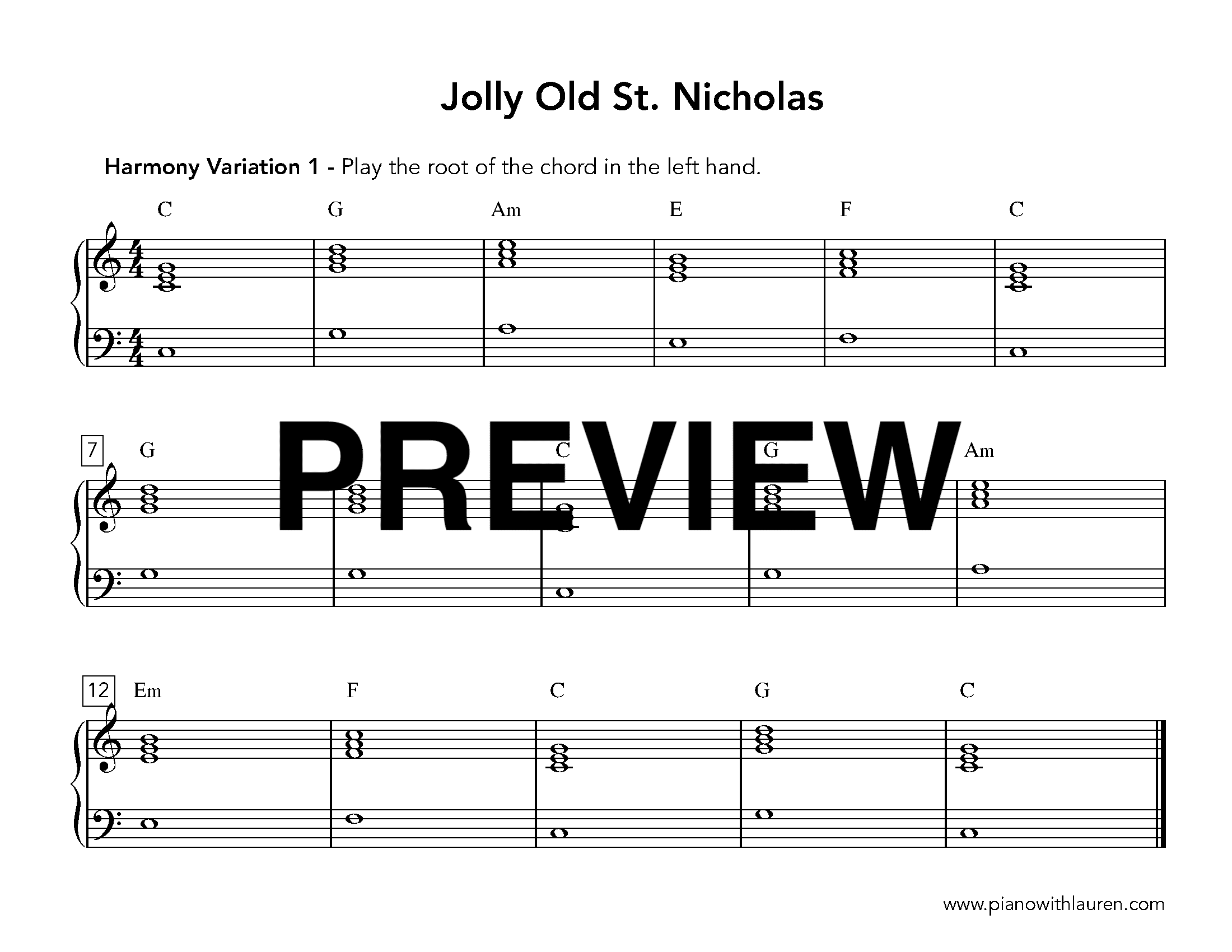 jolly old st nicholas piano ensemble music