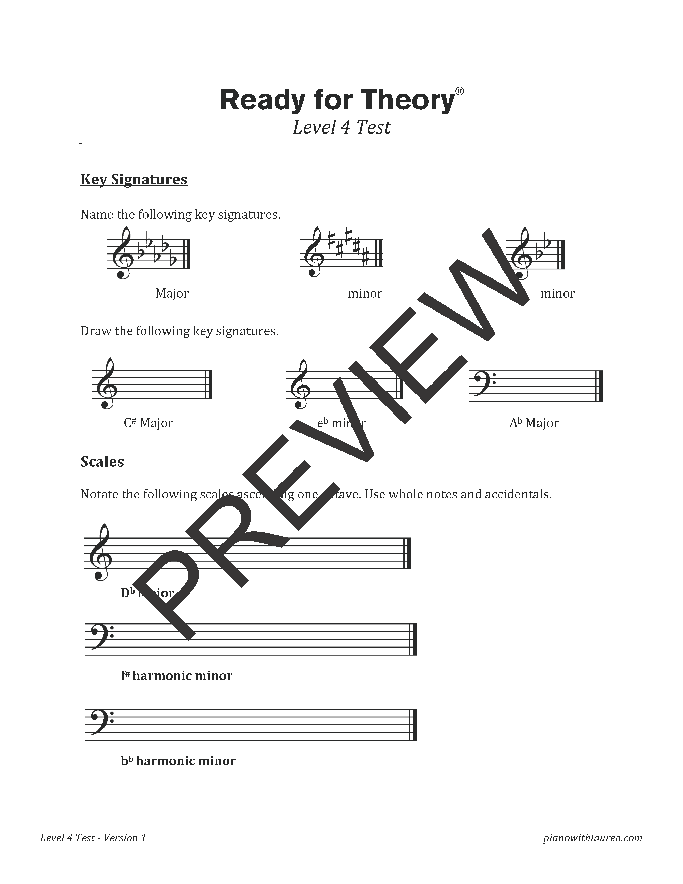 Piano Practice Theory Tests - Level 4 (PDF Download) - Image 5