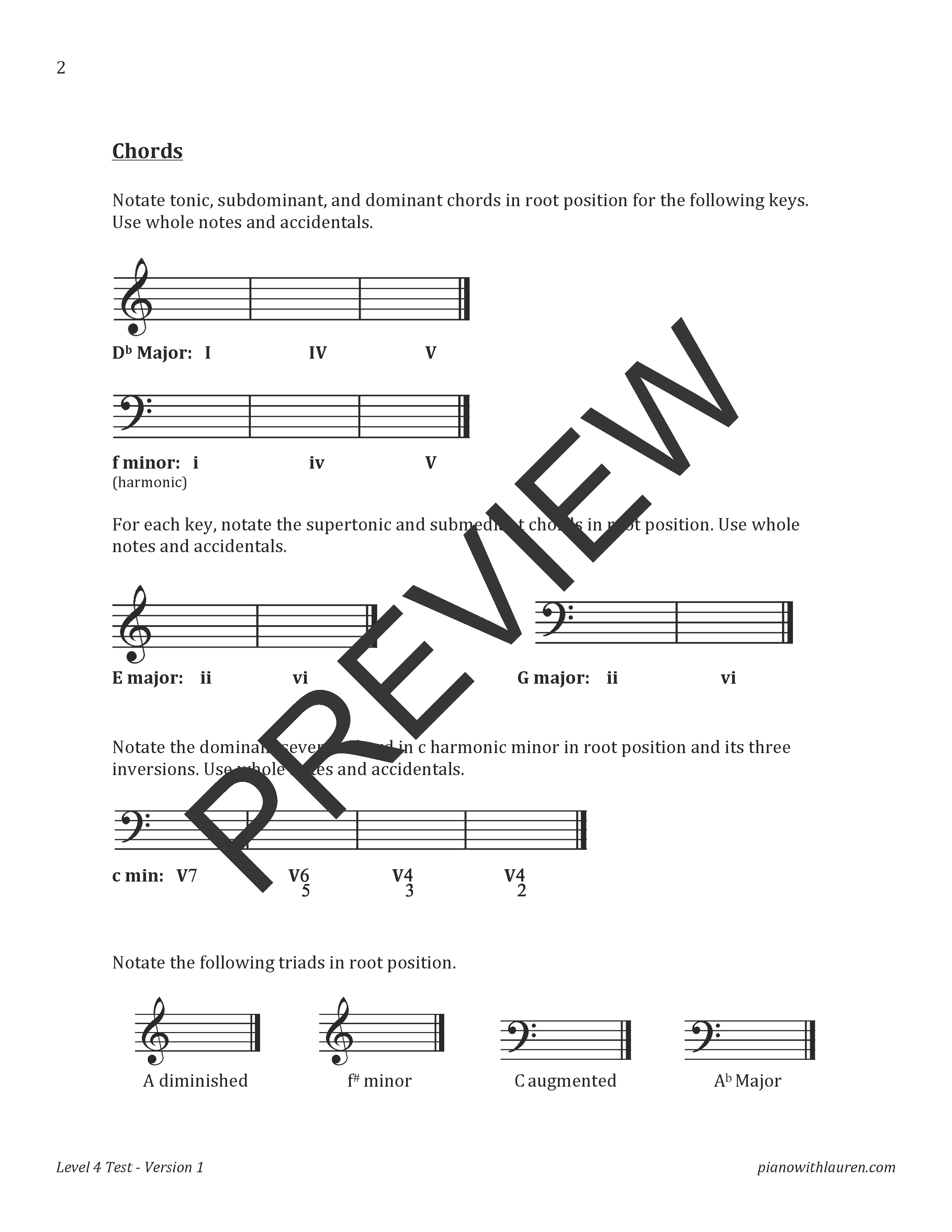 Piano Practice Theory Tests - Level 4 (PDF Download) - Image 4