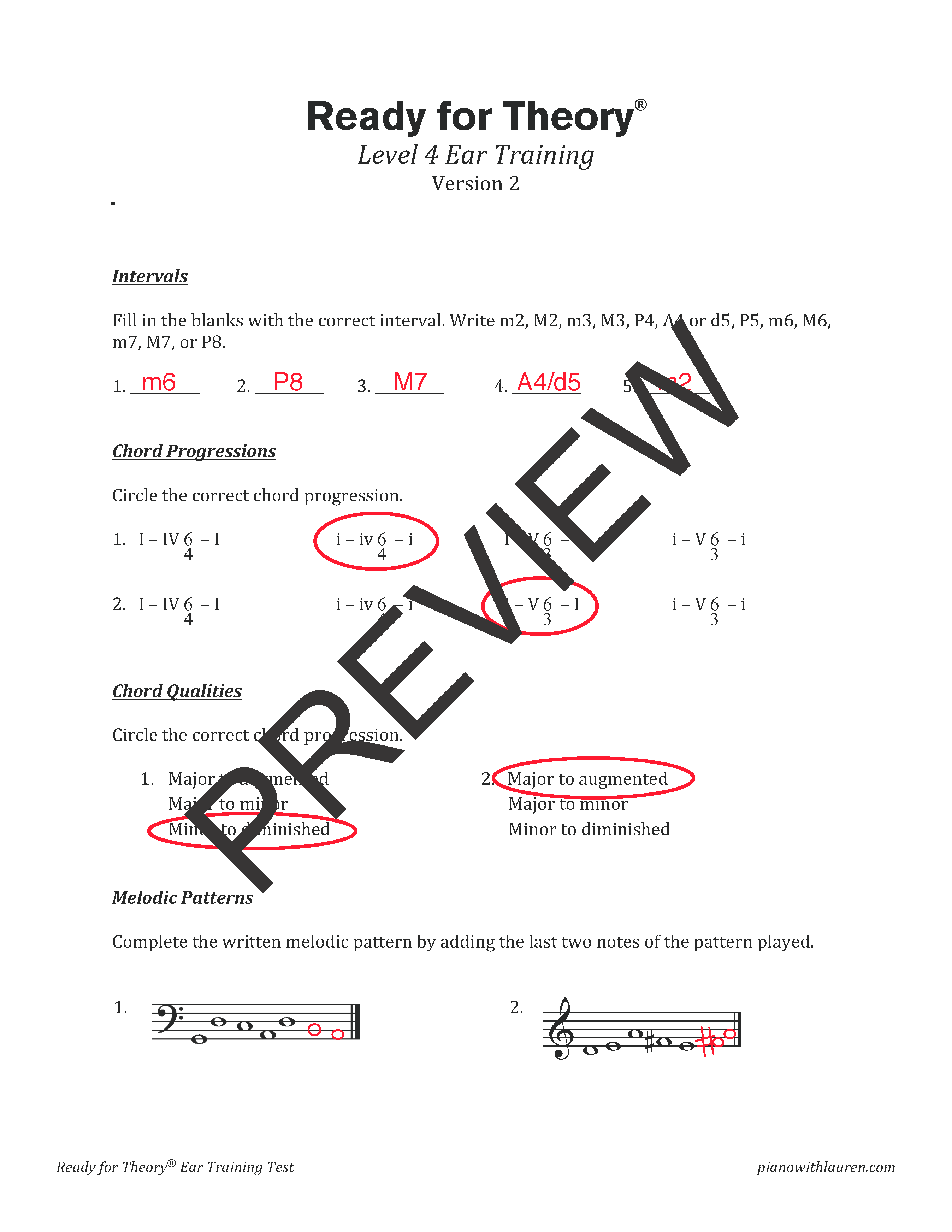 Piano Practice Theory Tests - Level 4 (PDF Download) - Image 2