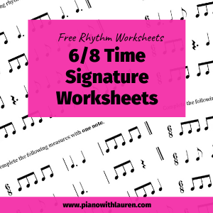 6/8 Time Signature Worksheets