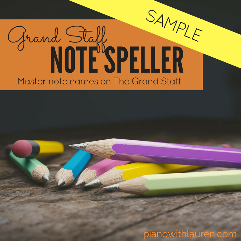 Grand Staff Note Speller Sampler
