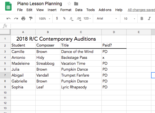 organize music lesson plans