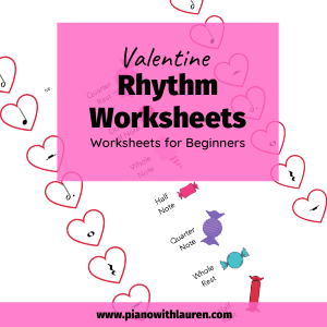 Valentine Rhythm Worksheets for Beginners
