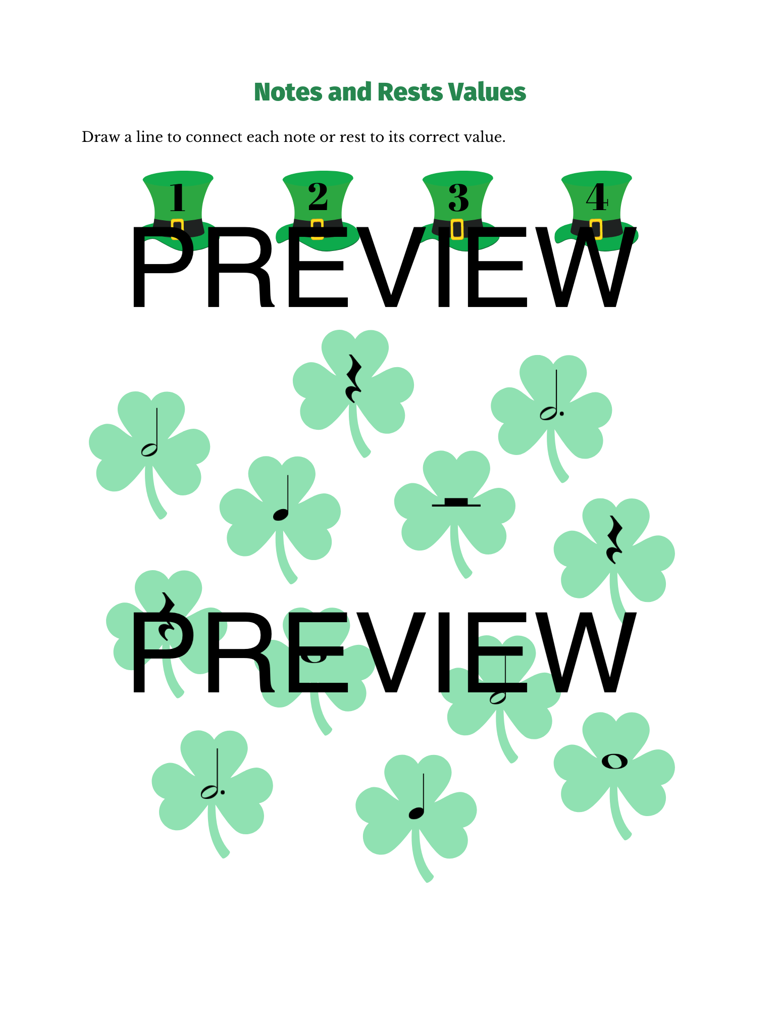 st. patrick's day music worksheets for beginners