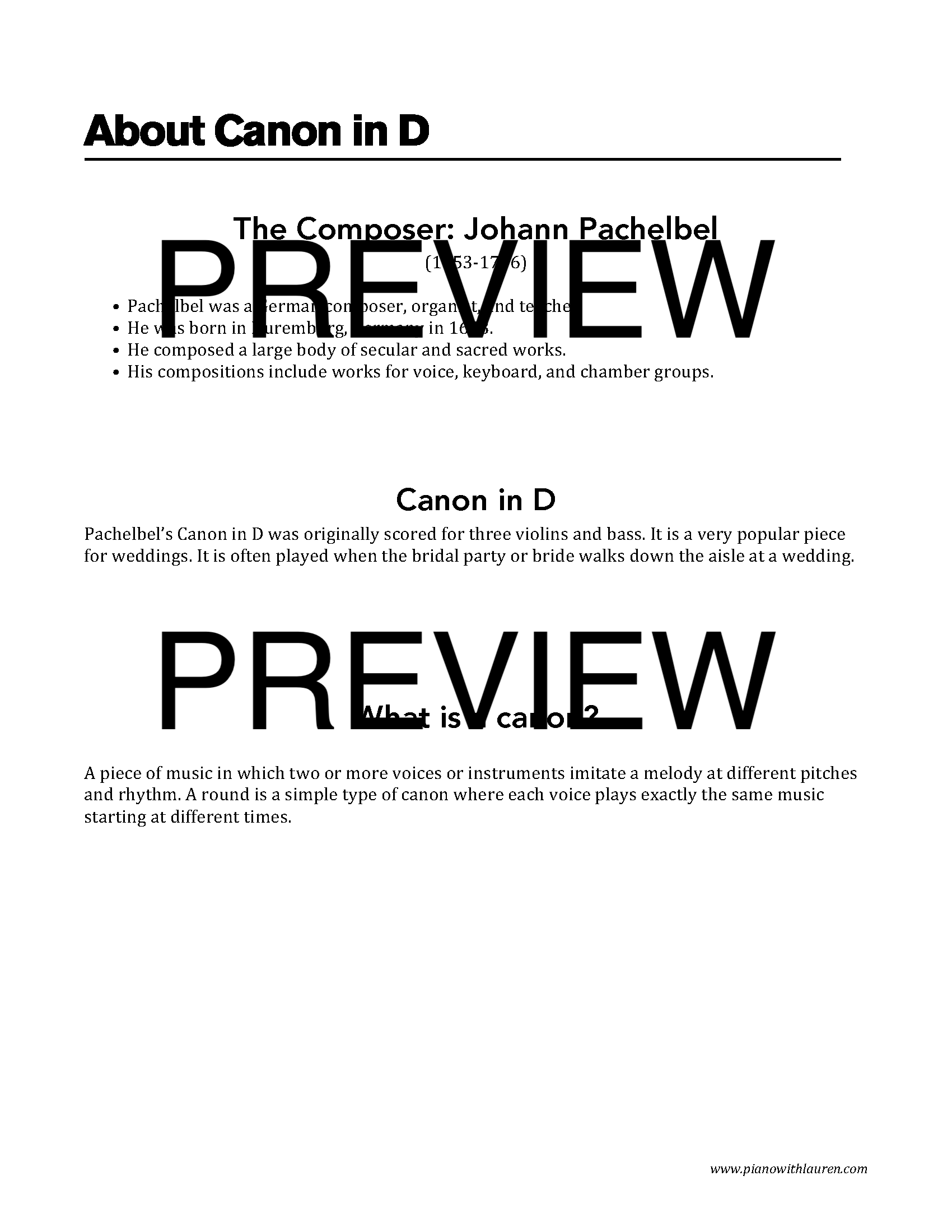 canon in d lead sheet