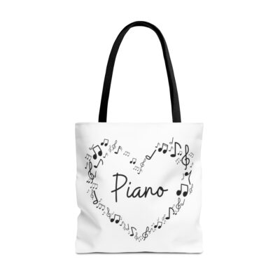 Piano Heart Tote Bag