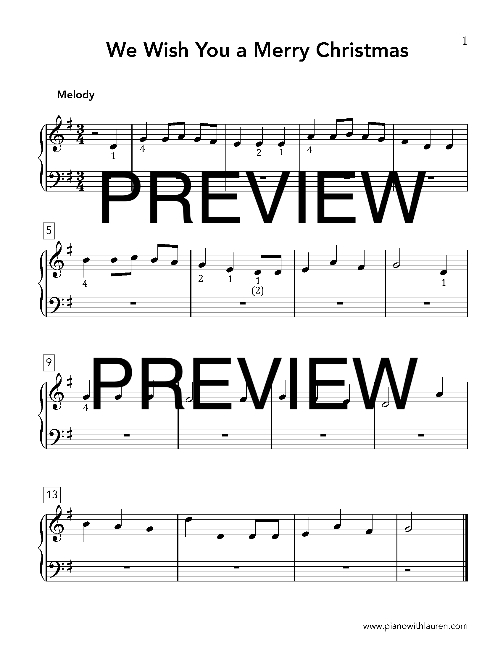 we wish you a merry christmas piano ensemble music