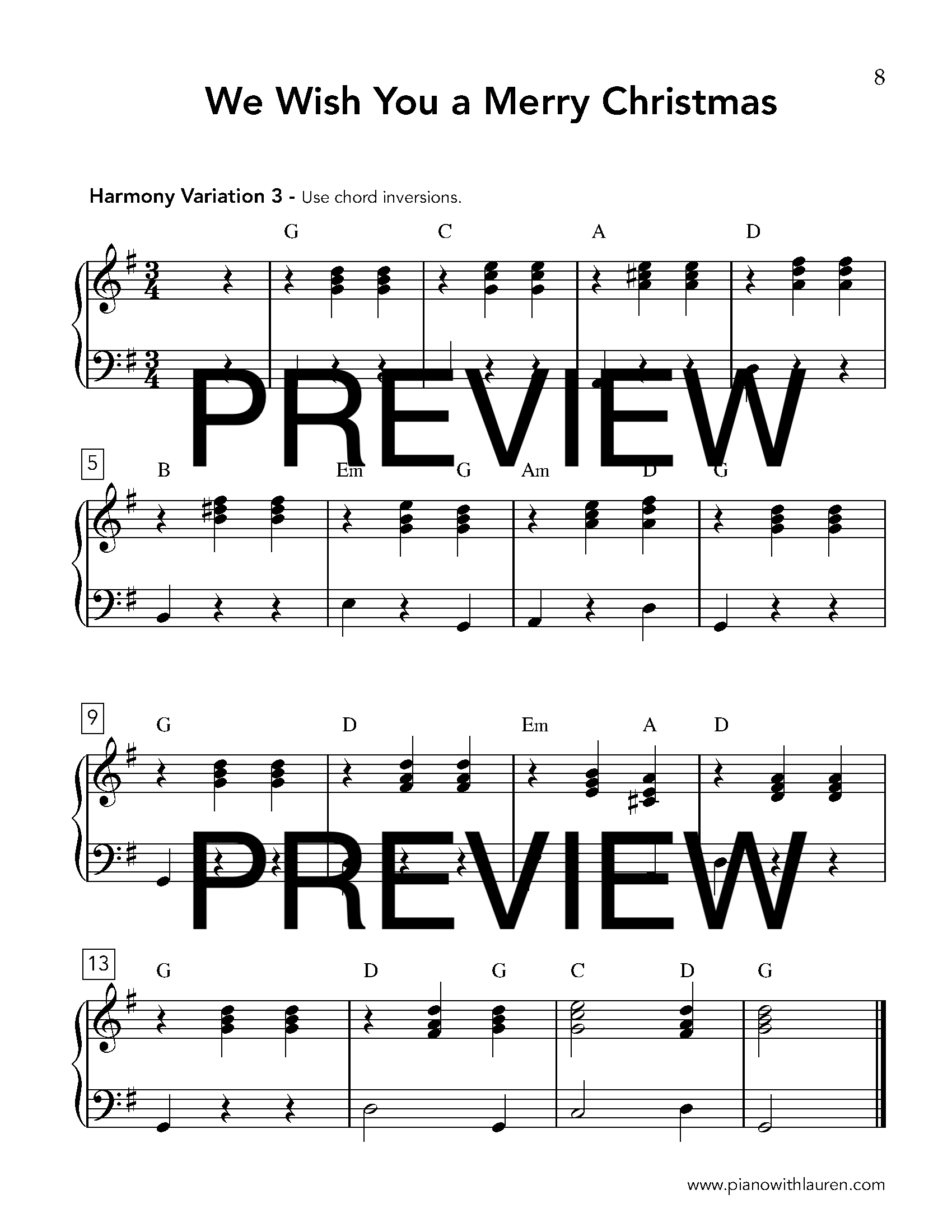 we wish you a merry christmas piano ensemble music