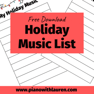 Holiday Music List Printout for Students
