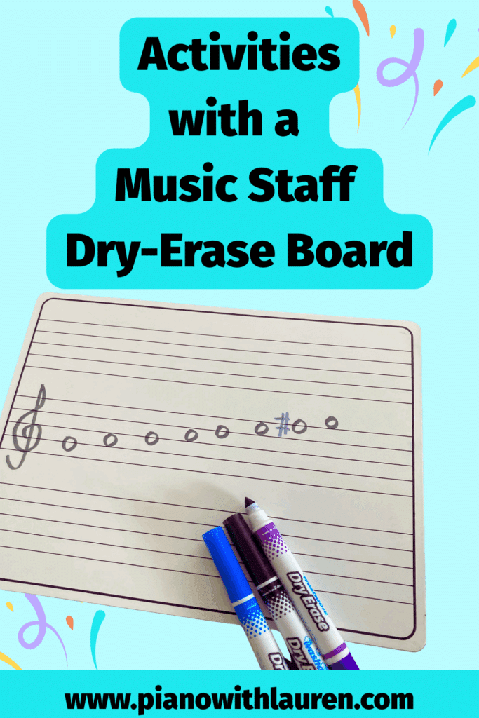 activities with a music staff dry erase board