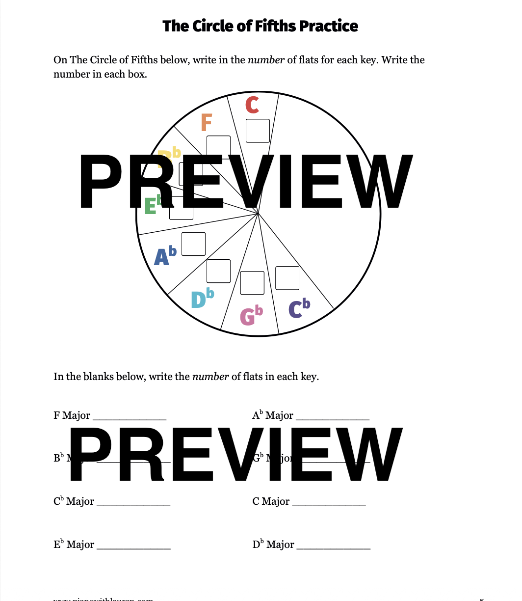 major scales with flats preview 4 wm major scales with flats worksheets