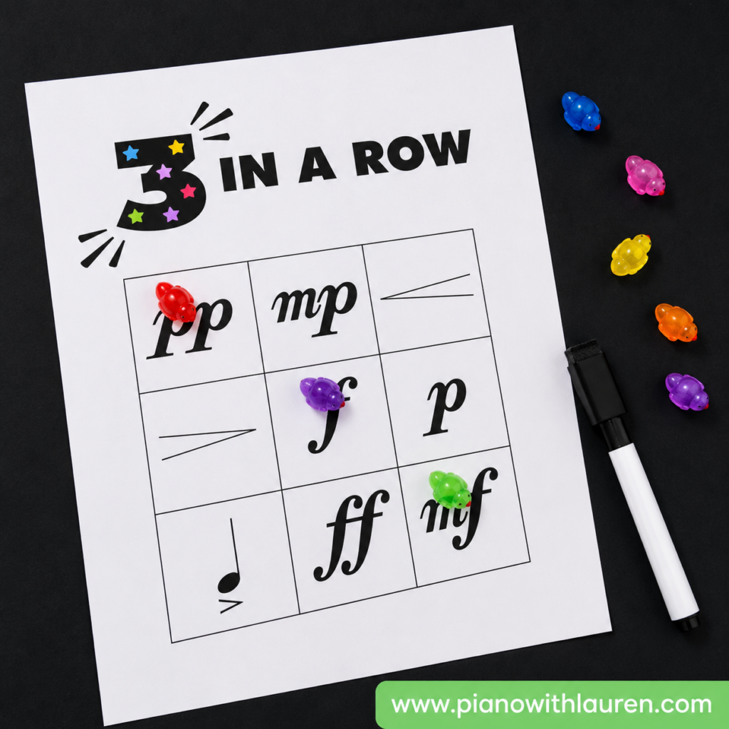 3 in a row musical terms game