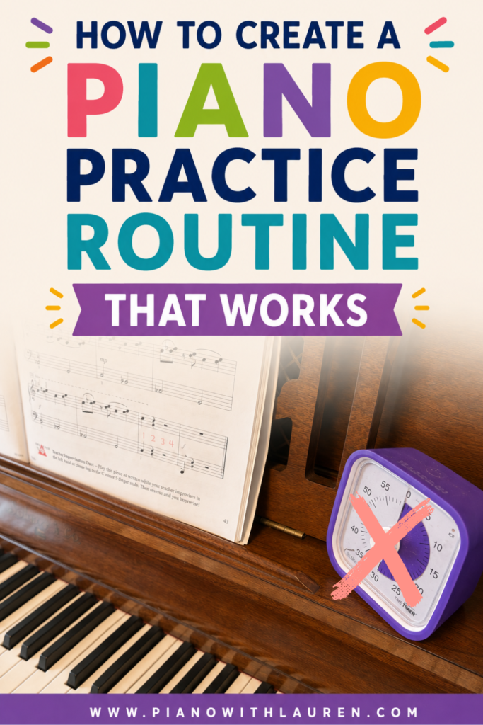 Piano practice routine for kids without relying on a timer